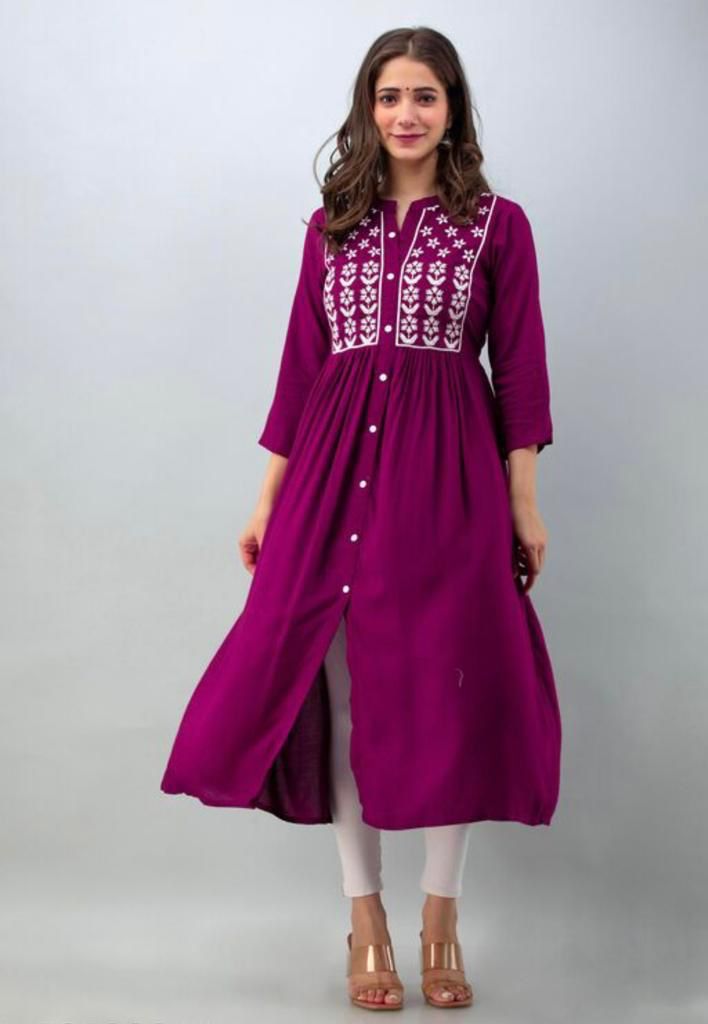 Embroidery gown kurti