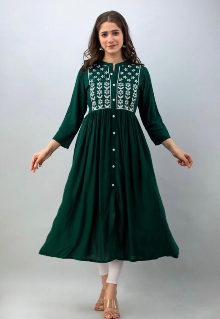 Embroidery gown kurti