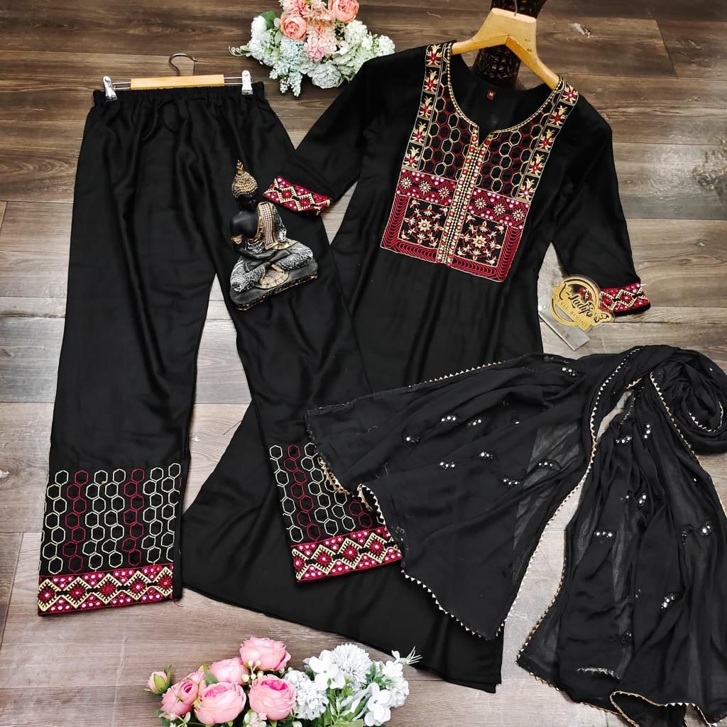 Top Plazzo Dupatta Set