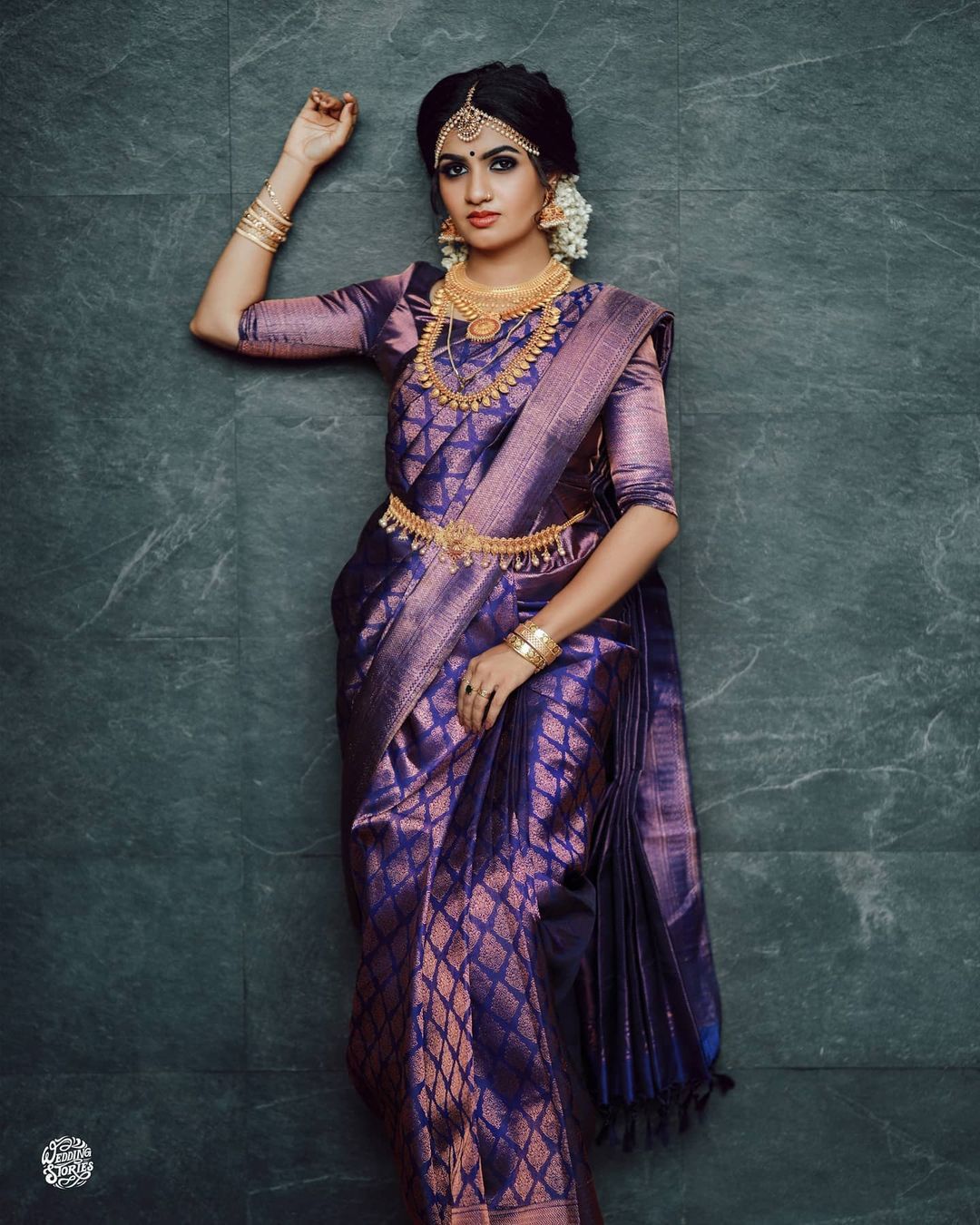 Buy TOPJEC Women's Purple gota Patti Banarasi Saree at Amazon.in
