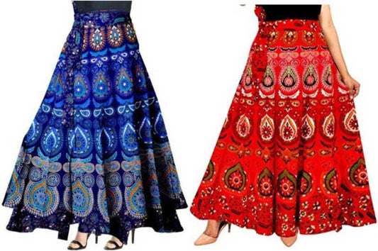Cotton Printed Skirts (Pack Of 2)